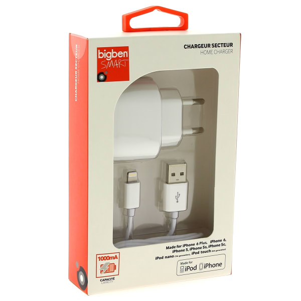 Chargeur secteur + cable lightning 1a grand format (1 / 1)