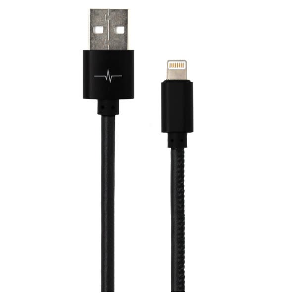 Cable data lightning noir couture grand format (1 / 2)