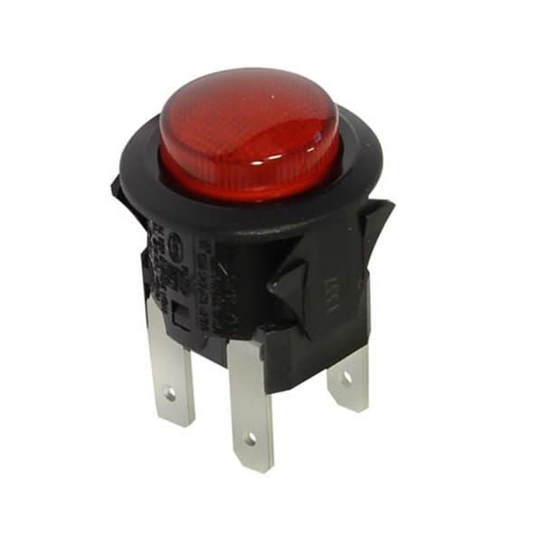 Interrupteur 4 cosses rouge a voyant grand format (1 / 1)