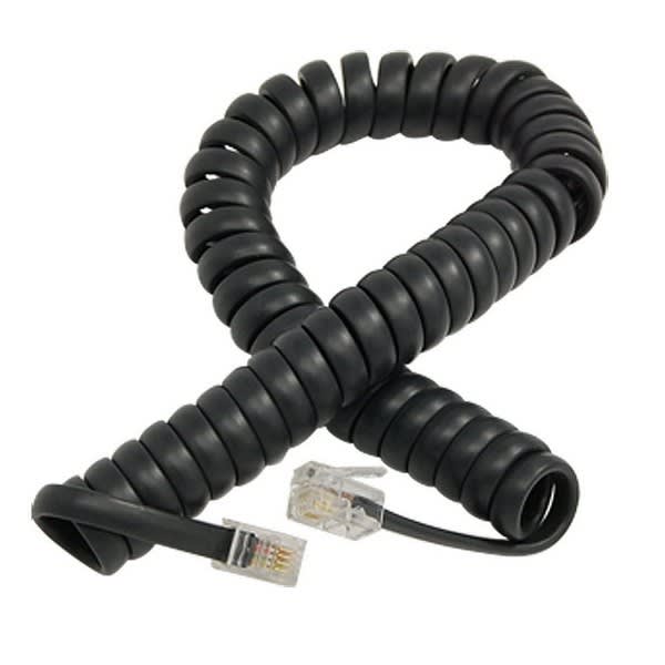 Cordon telephone noir rj10 2m grand format (1 / 1)