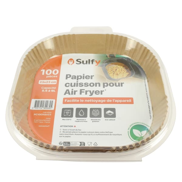 Papier cuisson Air Fryer 23x23cm par 100 grand format (1 / 3)