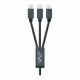 Cable 3 en 1 micro usb+lightning+usb-c