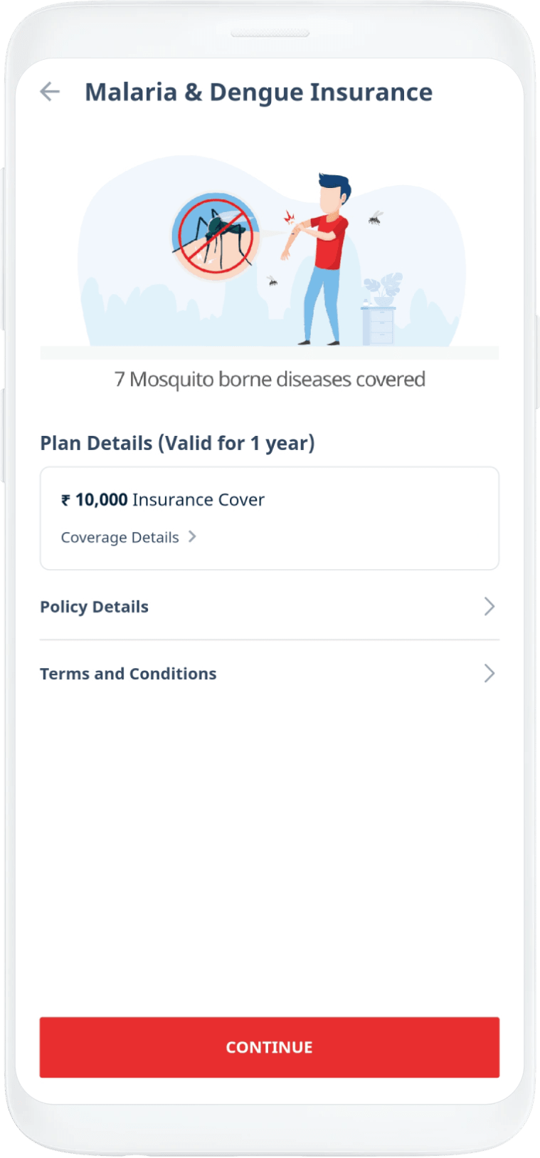 Apply for Malaria and Dengue insurance on the Chqbook app