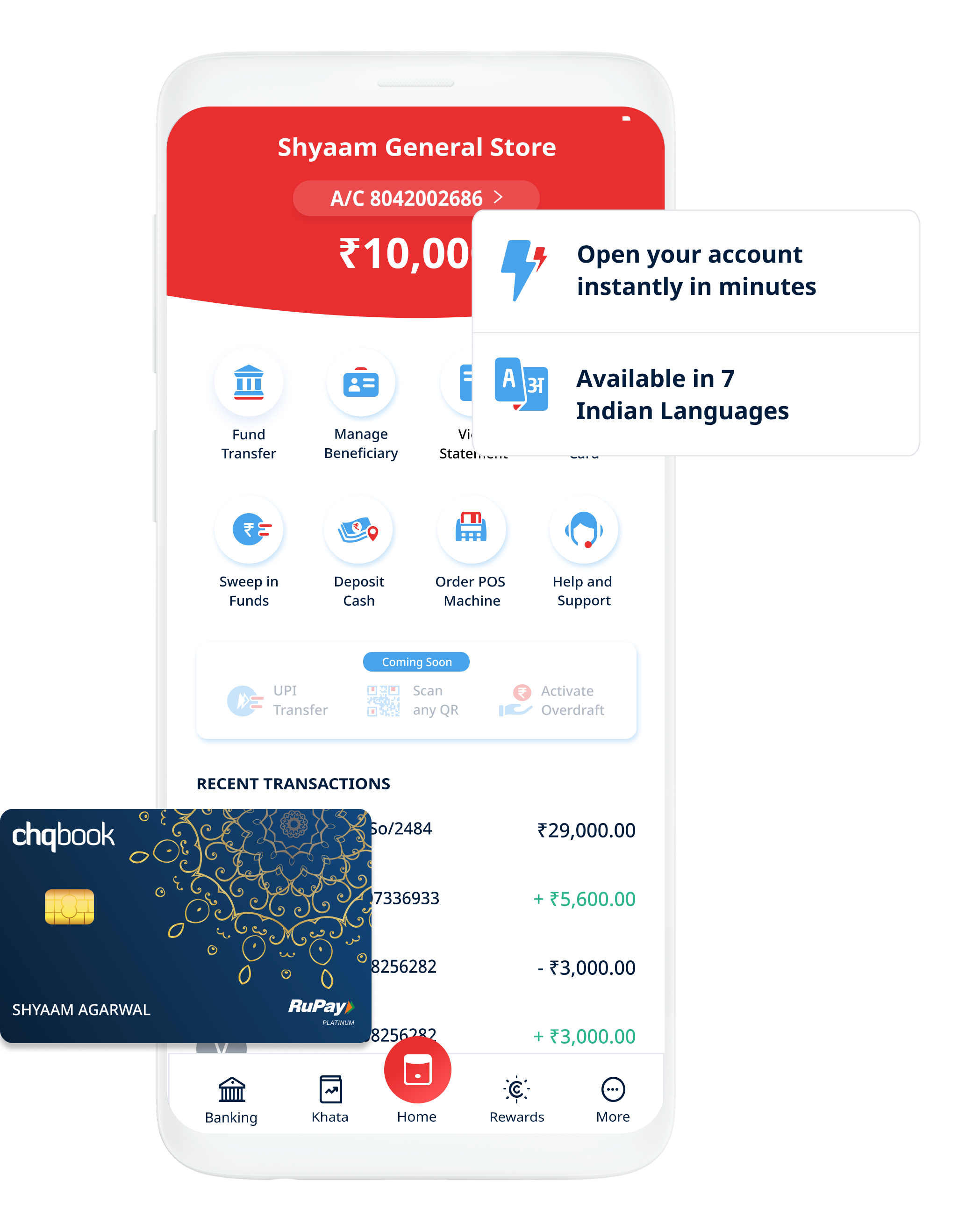 Banking - Zero balance current account.