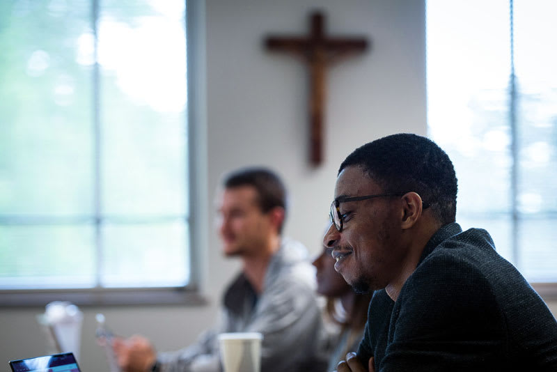 Man in graduate class