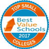 Seal indicating CBU is a Best Value Schools Top Small Colleges