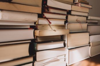 Four stacks of books Creative Writing