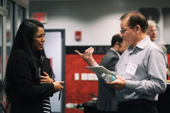 Alumnus and Student networking