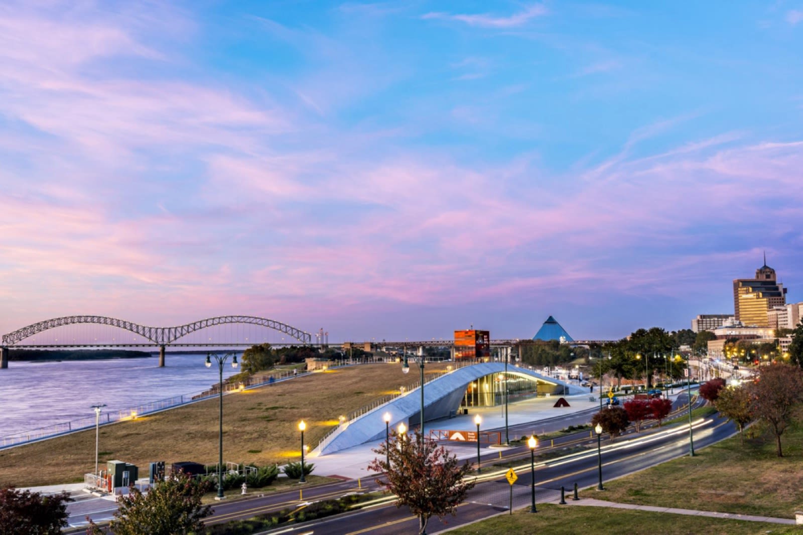 Downtown Memphis at sunset
