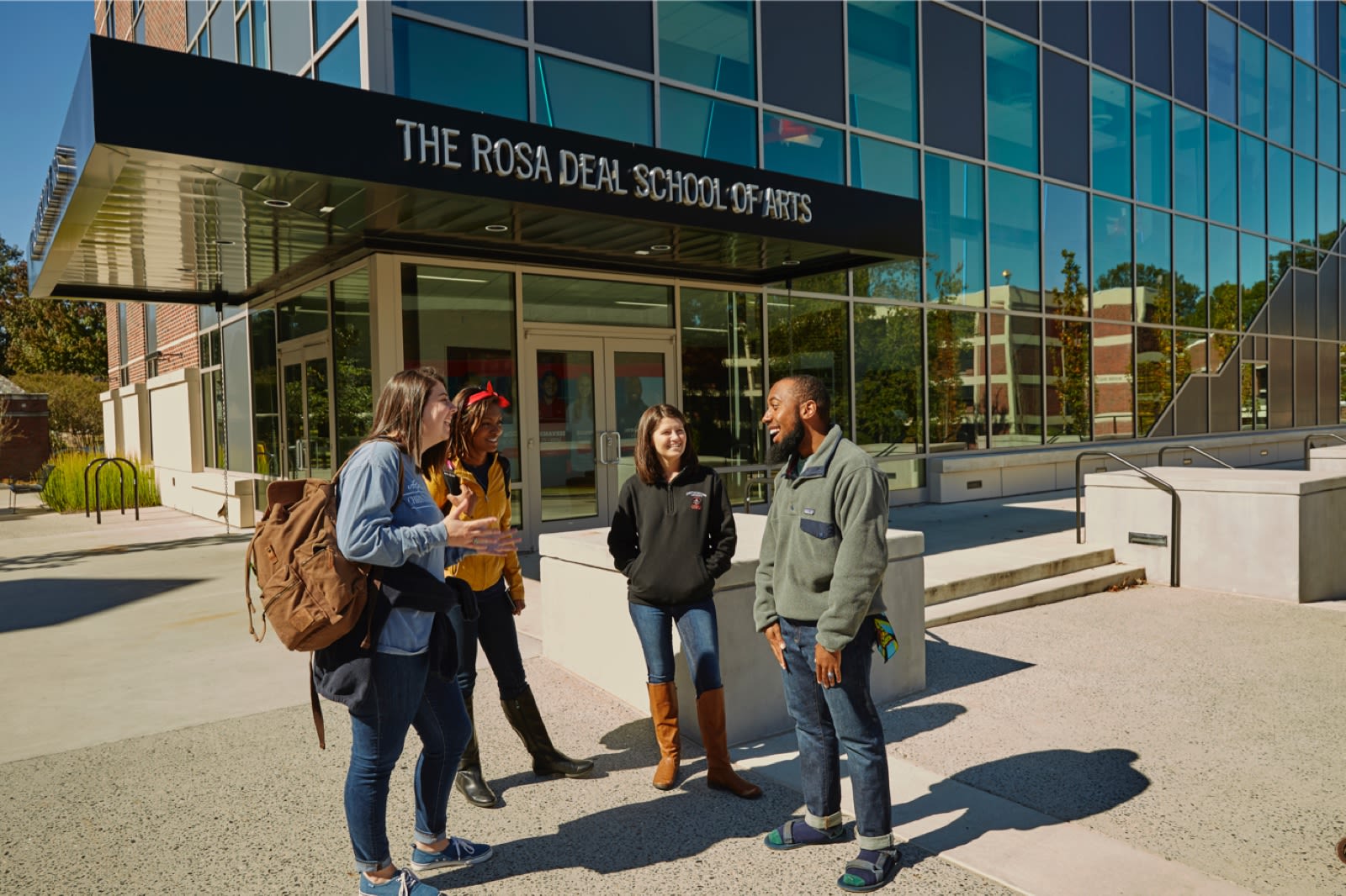 CBU students in front of Rosa Deal School of Arts