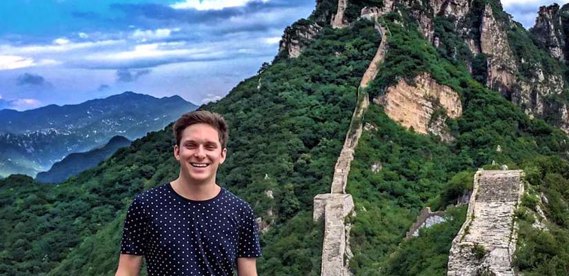 Student on Great Wall of China