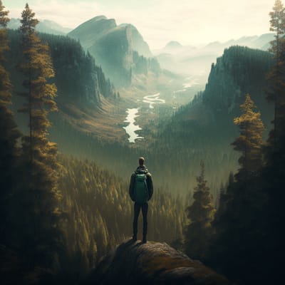 Futuristic laboratory blending science and sacred imagery, symbolizing technology as extension of creation mandate