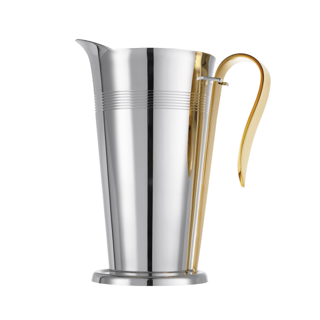 Silver-plated Water Pitcher with Gilded Handle 