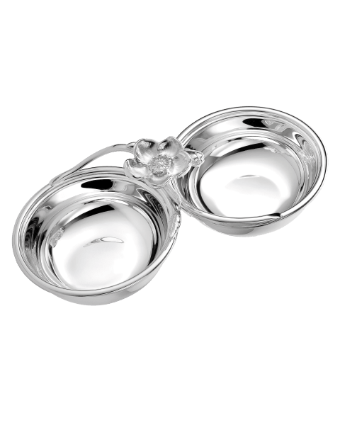 Silver-Plated Dual Bowl Serving Dish