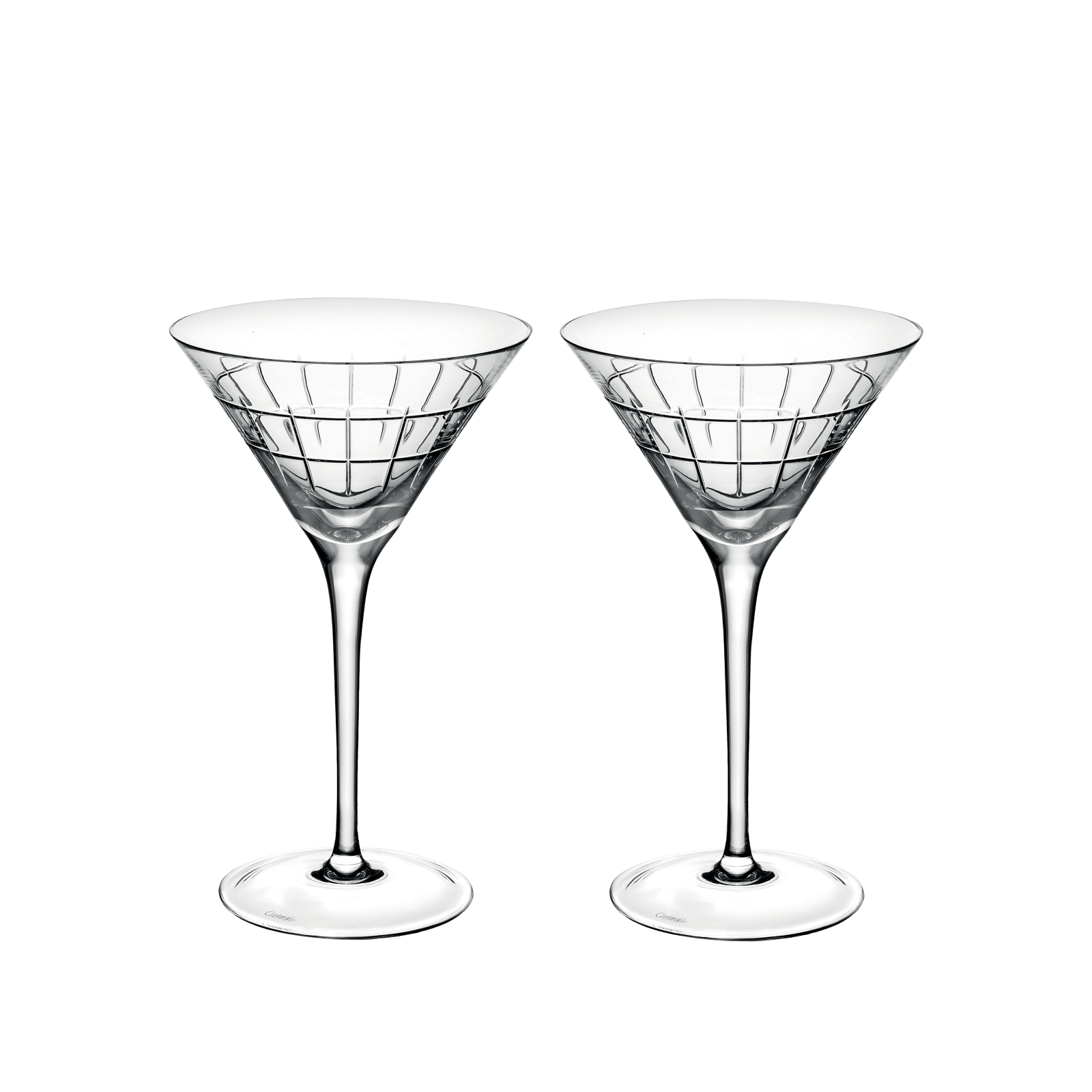 Set of 2 Crystal Martini Glasses Graphik Christofle