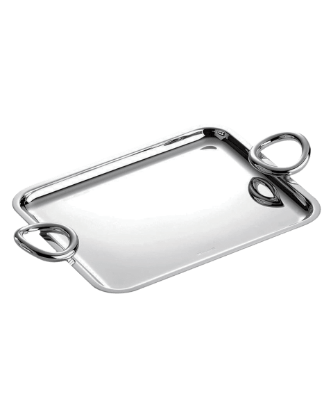 Tray 20x16 cm 2 handles Vertigo Silver plated