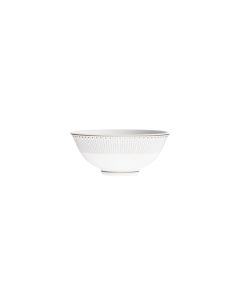 Porcelain Chinese Rice Bowl Platinium Finish