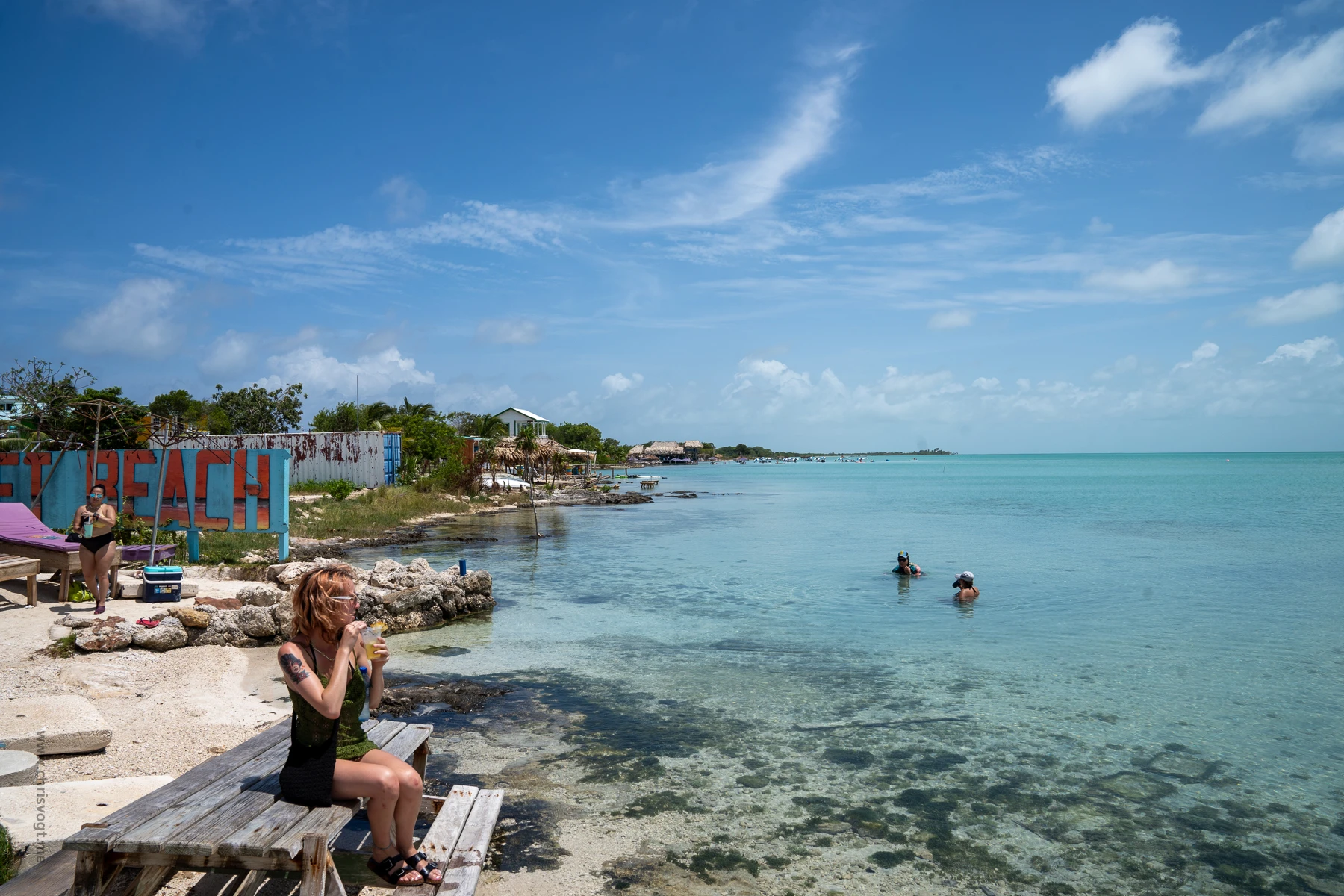 Looking out past Secret Beach in Belize