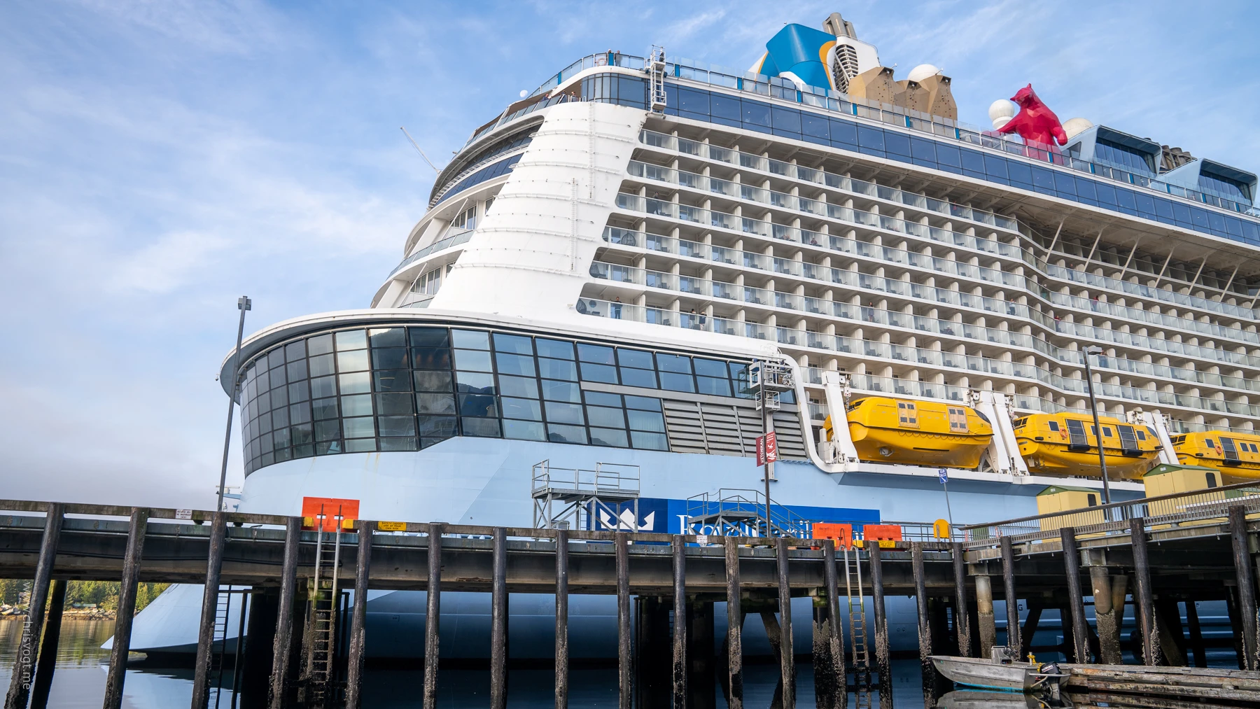 Quantum of the Seas docked in Ketchikan, up close