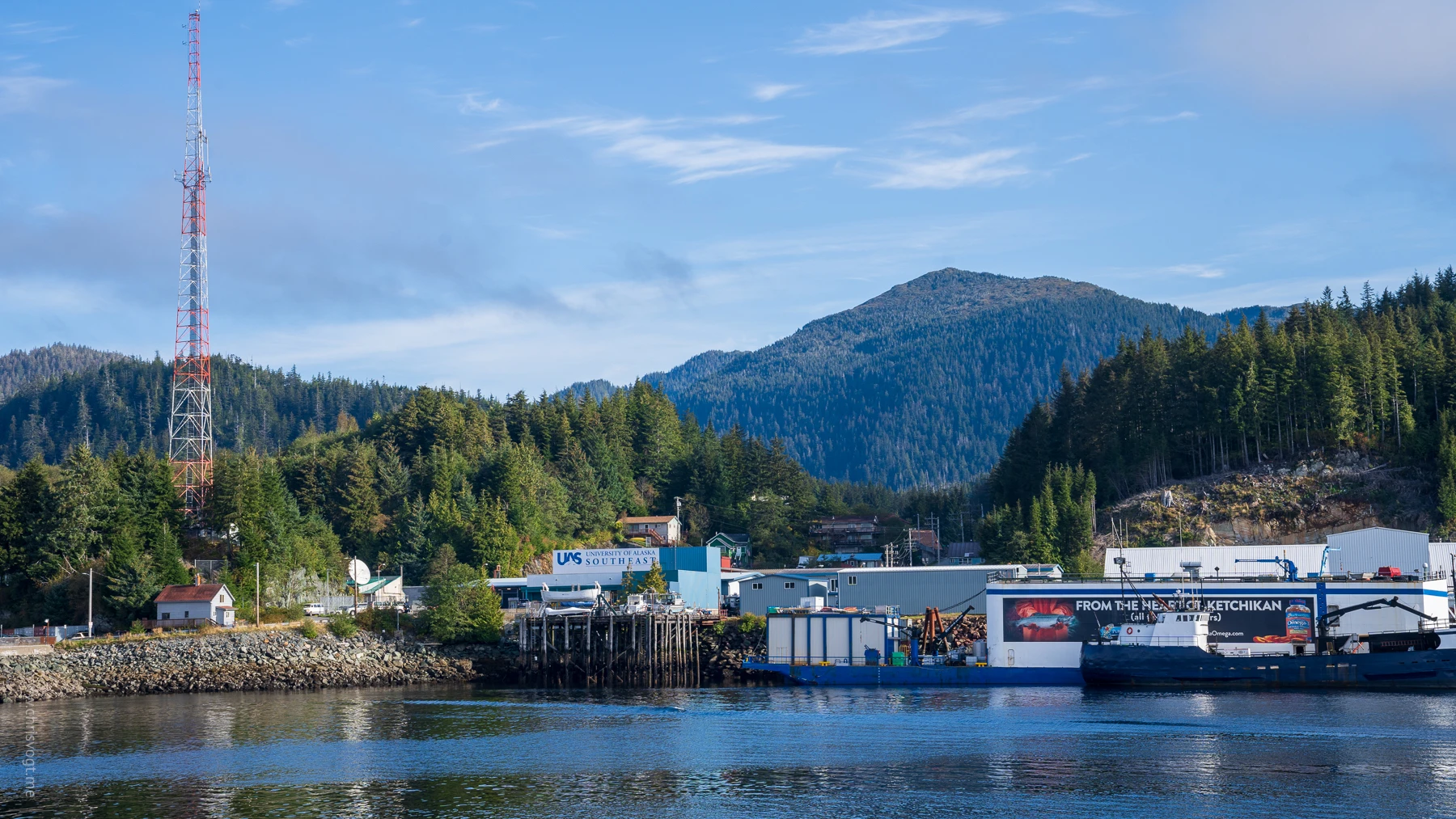 Looking at the coast near Ketchikan from the ship