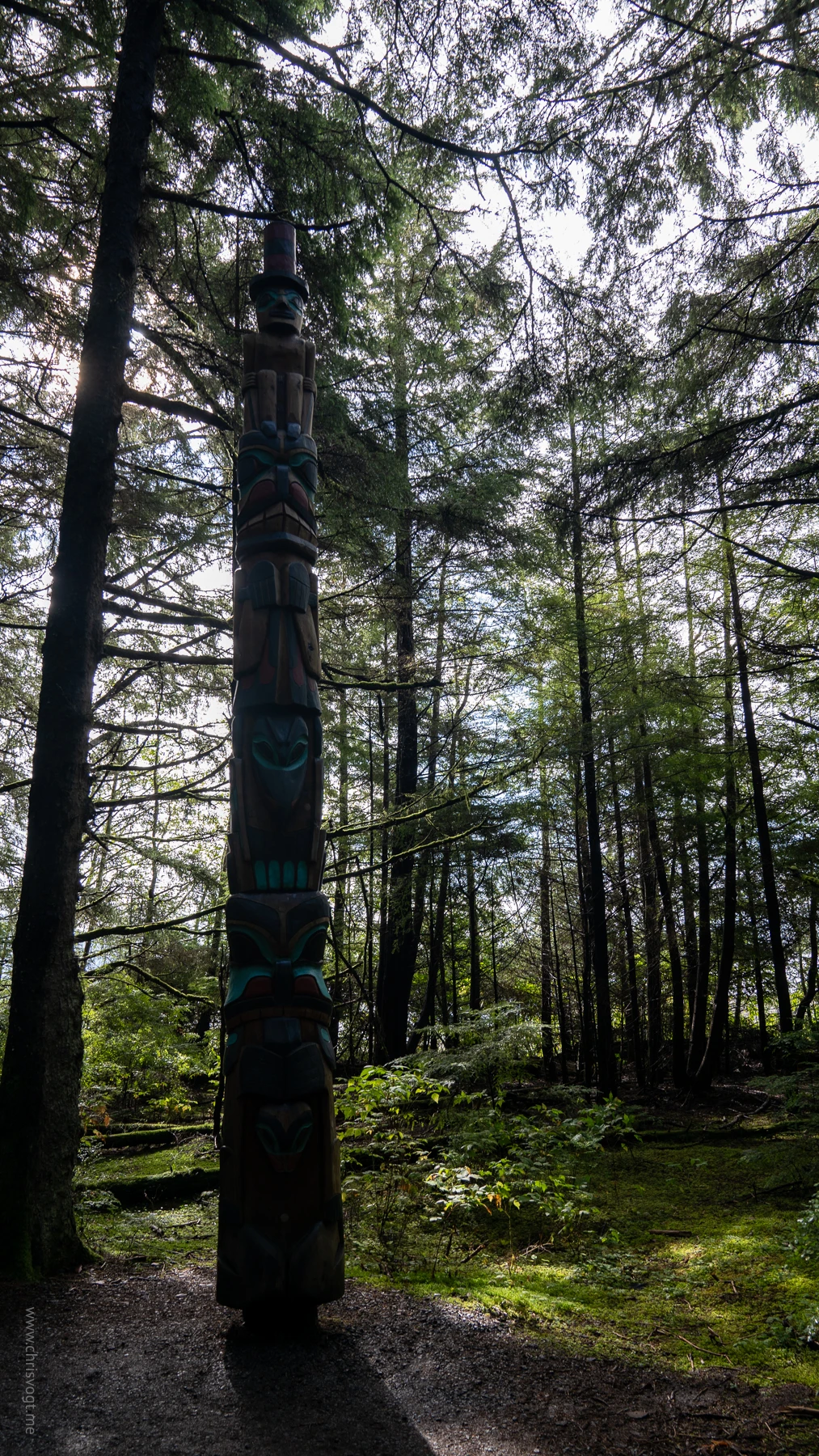 A totem on the Sitka Totem Trail