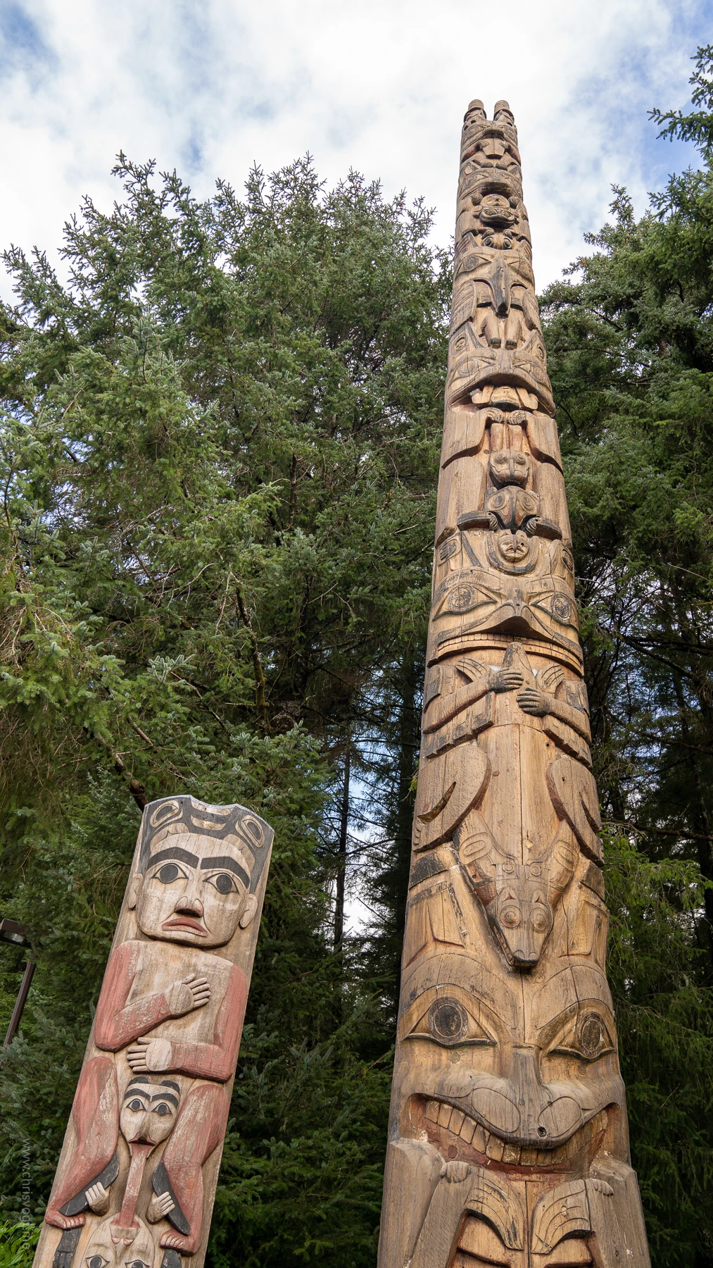 A totem on the Sitka Totem Trail