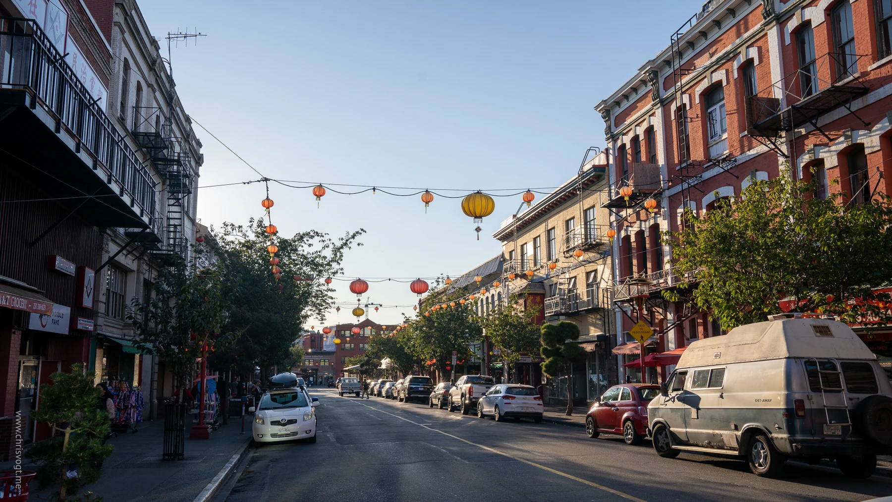 A street in China Town in Victoria, Canada