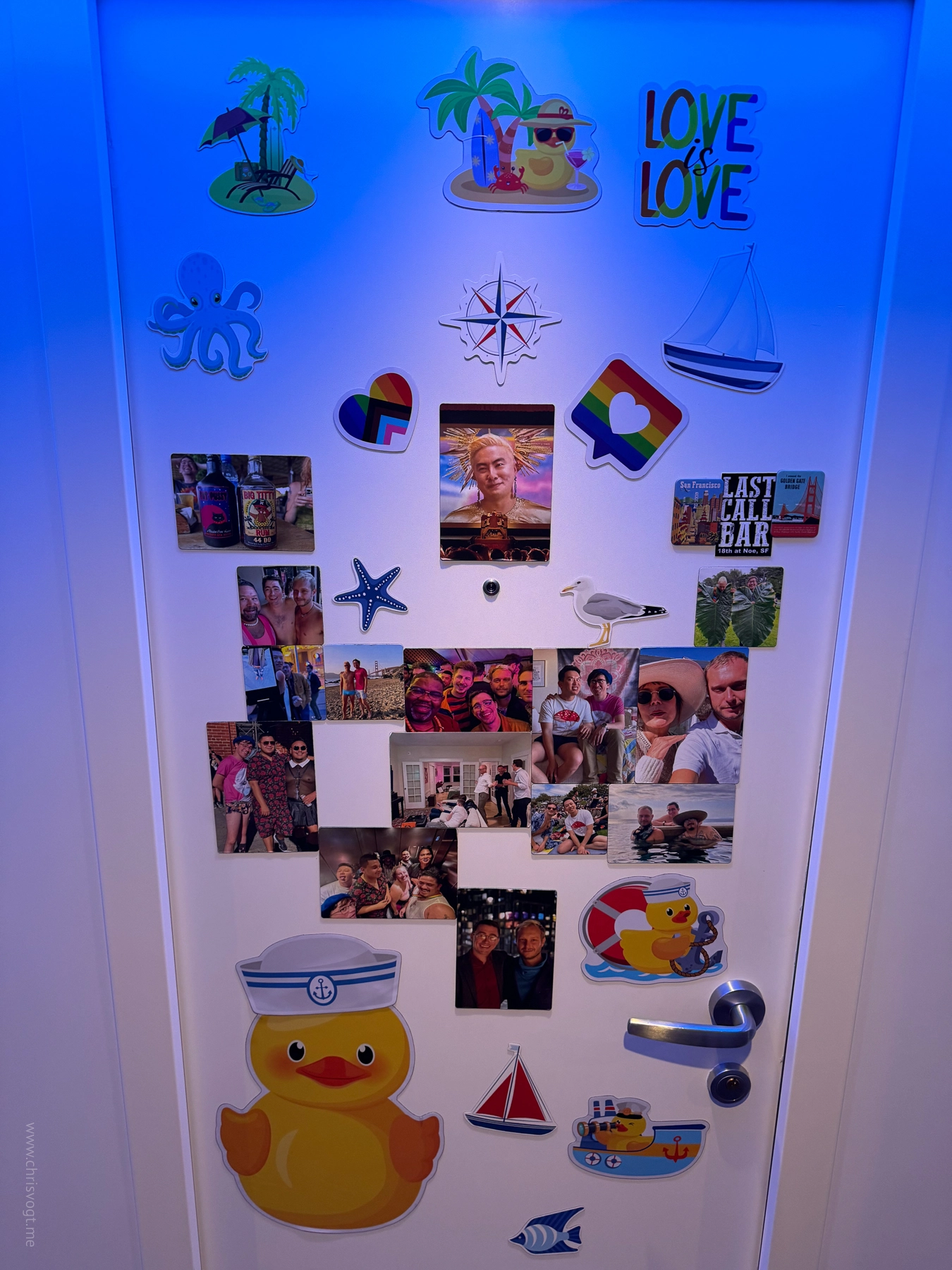 My door magnets, a tradition on cruises, although I didn’t see many others with them this sailing.