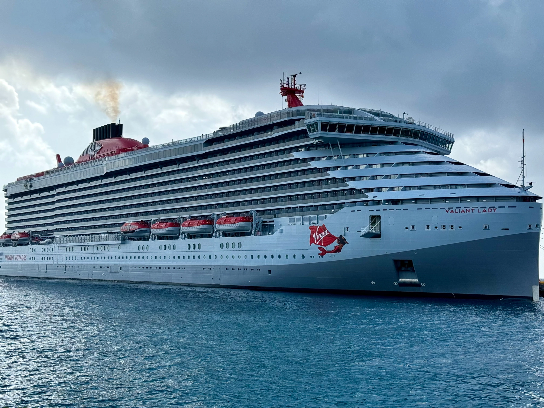 The Virgin Valiant Lady docked in Costa Maya, Mexico.
