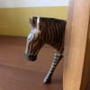 Vintage African hand-carved teak jacaranda wooden zebra bookends