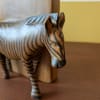 Vintage African hand-carved teak jacaranda wooden zebra bookends