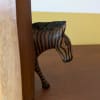 Vintage African hand-carved teak jacaranda wooden zebra bookends