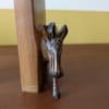 Vintage African hand-carved teak jacaranda wooden zebra bookends