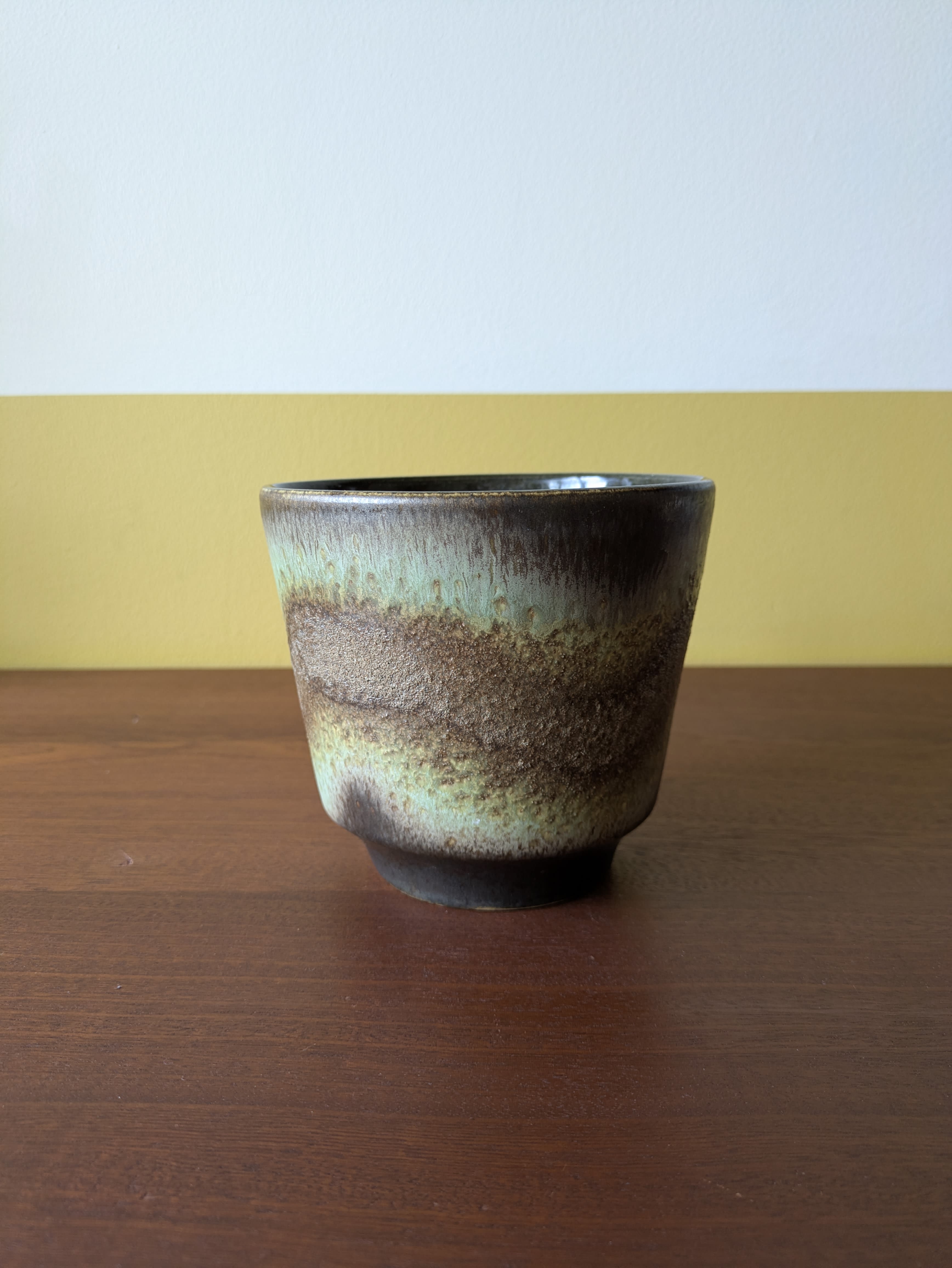 Vintage Dümler & Breiden West German brown and beige planter plant pot