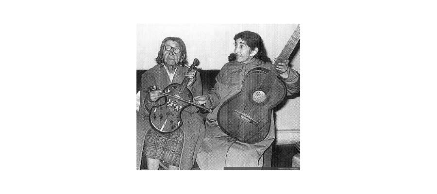 Ejecutantes de rabel chileno y guitarra Violines tradicionales de Latinoamérica