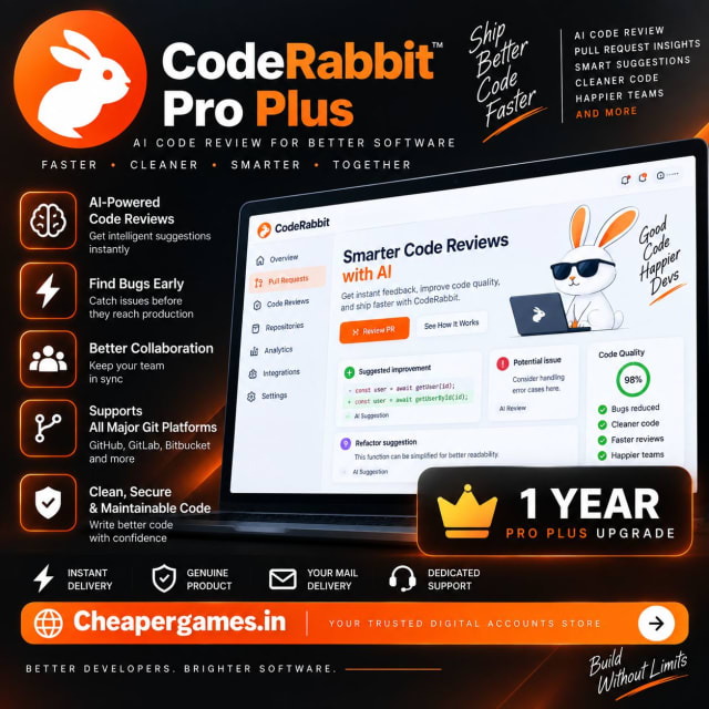 CodeRabbit Pro Plus 1 Year Your Mail cover