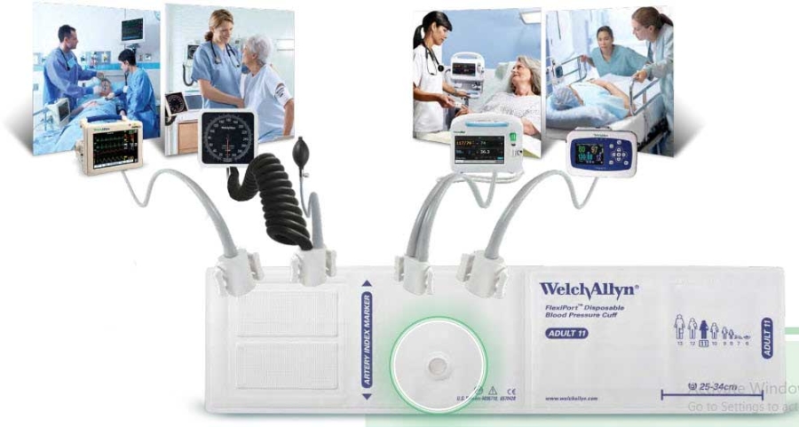 Welch Allyn FlexiPort Reusable Blood Pressure Cuff with One-Tube