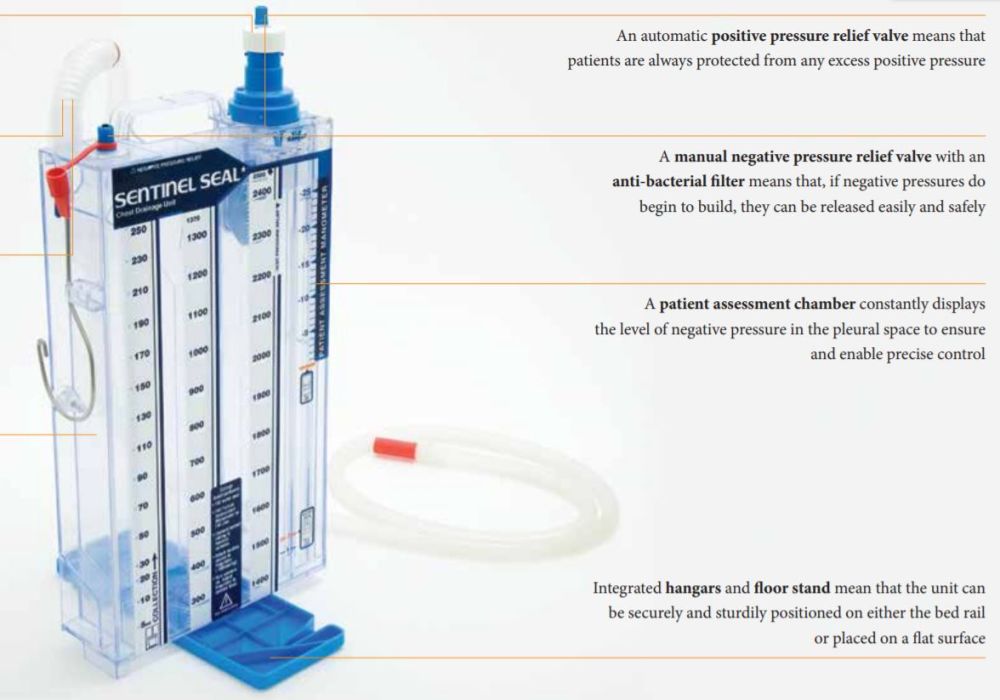 Cardinal Health Aqua-Seal Wet Suction Chest Drainage Unit - Aqua-Seal Wet Suction Chest Drain, Autotransfusion Ready - 8888571315 - 5 Each / Case