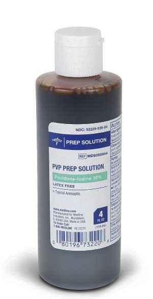 Medline MDS093944 - Povidone Iodine Prep Solutions, 4-fl. oz. (118 mL), 48  EA/CS - CIA Medical