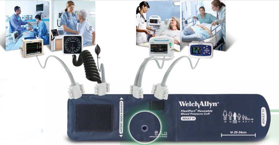 Welch Allyn FlexiPort Blood Pressure Cuff, Two Tube - Adult Size