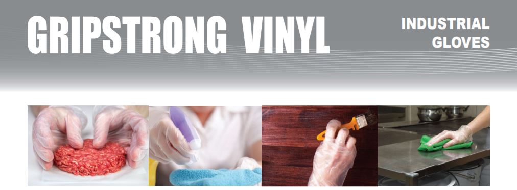 GripStrong Vinyl - Powder-Free, Latex Free Industrial Gloves