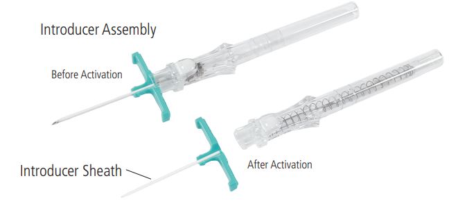 BD  Introsyte Autoguard shielded introducer for PICC and midline catheters