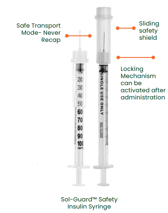 Sol-Guard Safety Insulin Syringe