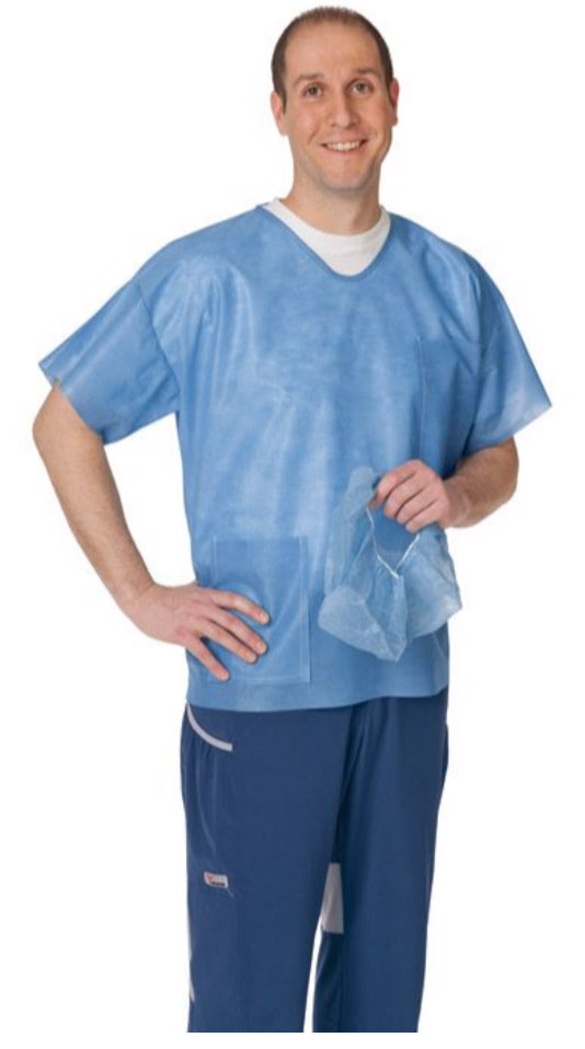 Cardinal Health 23502T TOP, SCRUB, BLUE, MEDIUM, DISPOSABLE, 60 EA/CS