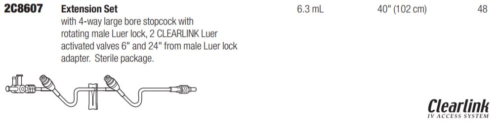 Baxter 2C8607 - SET CLEARLINK EXT 2/4-WAY STOPCOCK, 48 EA/CS - CIA Medical