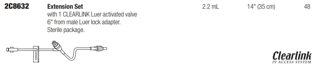 Baxter 2C8632 - SET IV EXTENSION 14INL Y-TYPE TUBING INJECTION PORT LUER  LOCK VALVE LATEX-FREE (48/CS) - CIA Medical