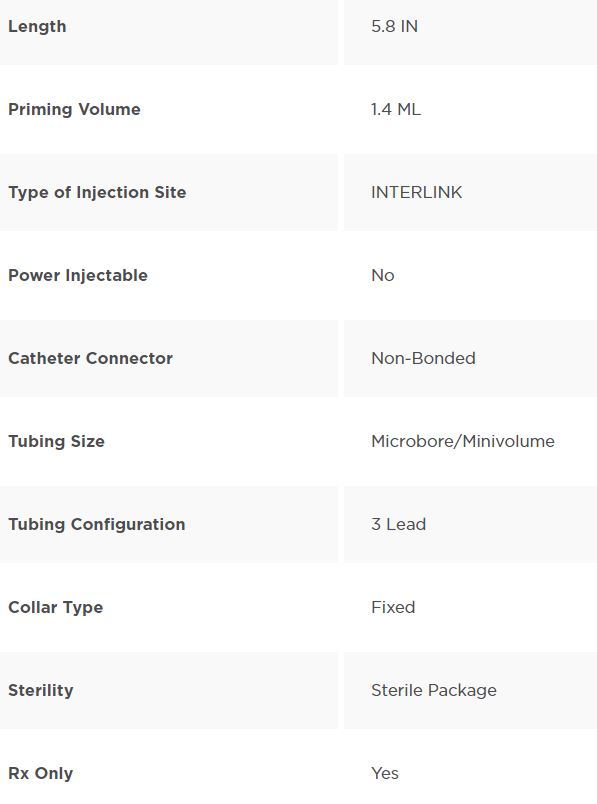 Baxter 2N3341 SET IV EXTENSION 6INL 3 WAY TUBING INJECTION PORT LUER