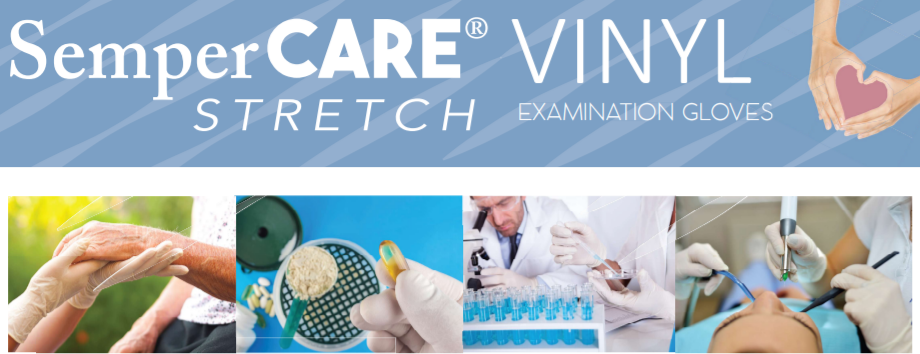 SemperCare Stretch Vinyl - Powder-Free, PVC Exam Gloves