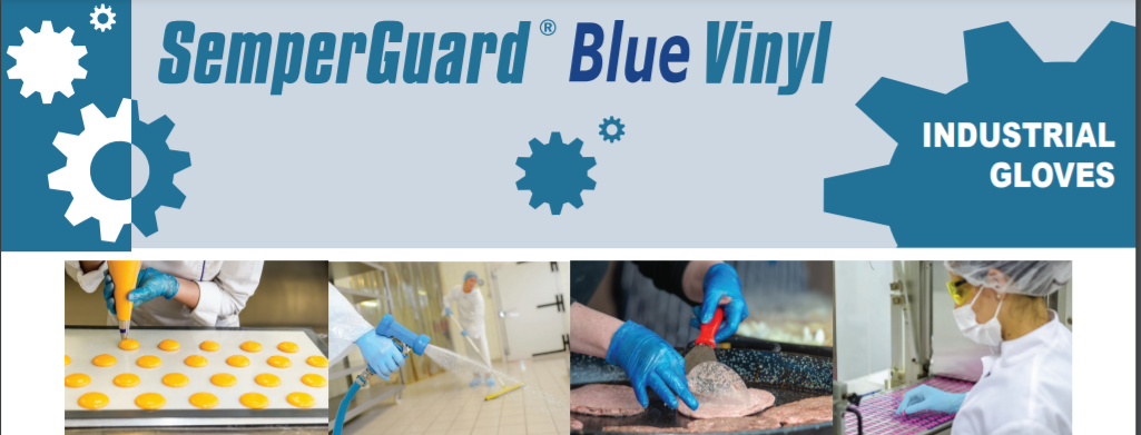 SemperGuard Blue Vinyl - Powder-Free, Latex Free Industrial Gloves