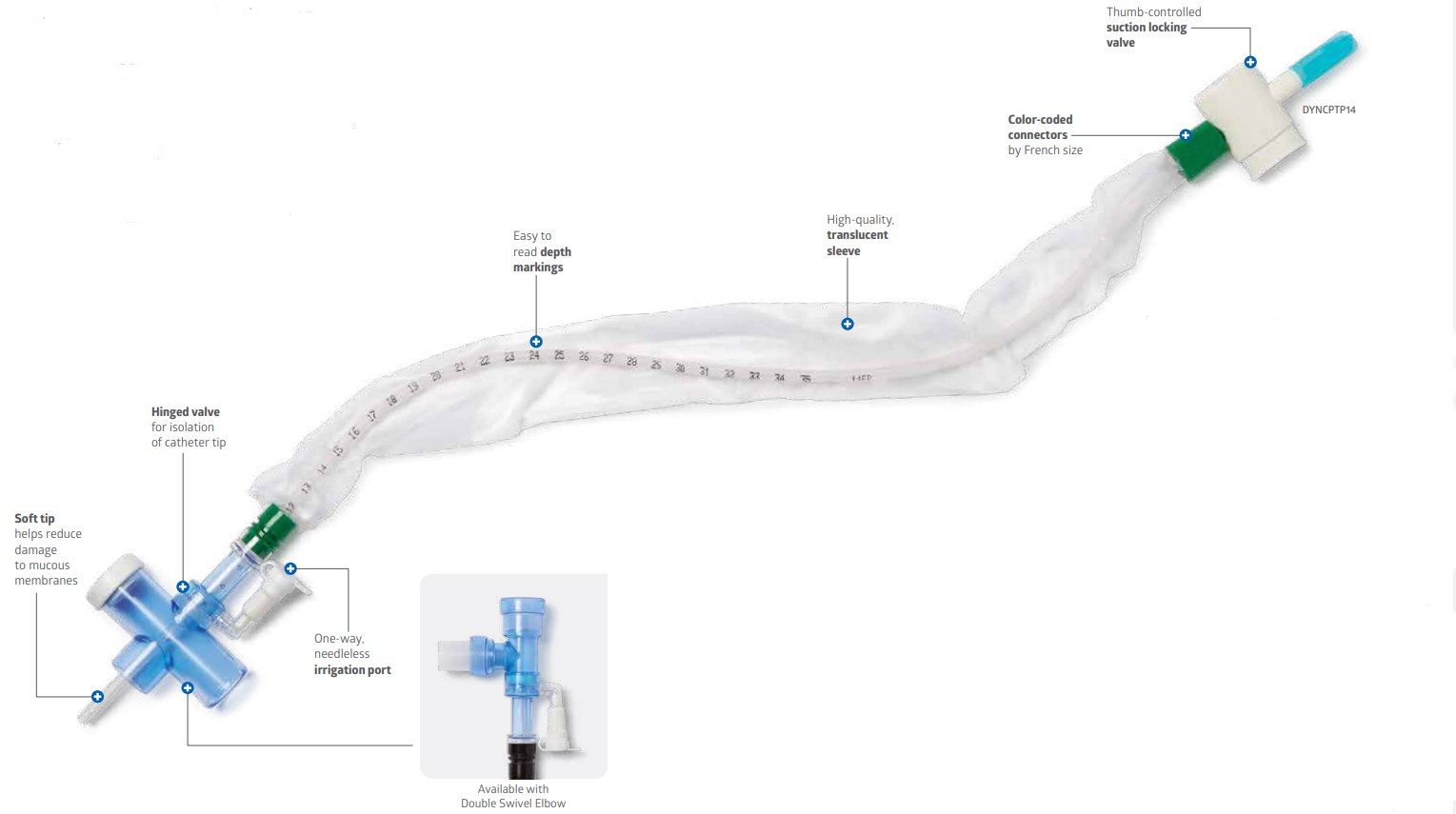 ClearPro Double Swivel Closed Suction Catheter